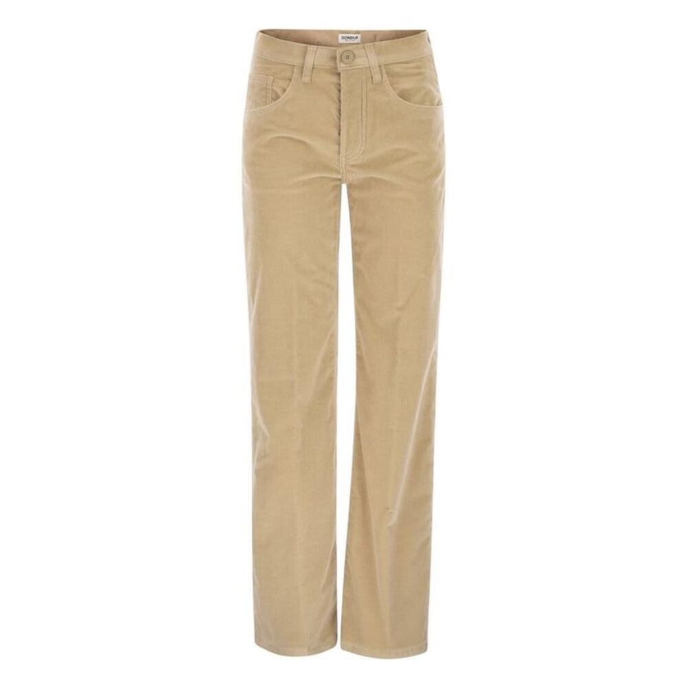 DONDUP Women's Corduroy Straight Leg Pants Women Beige